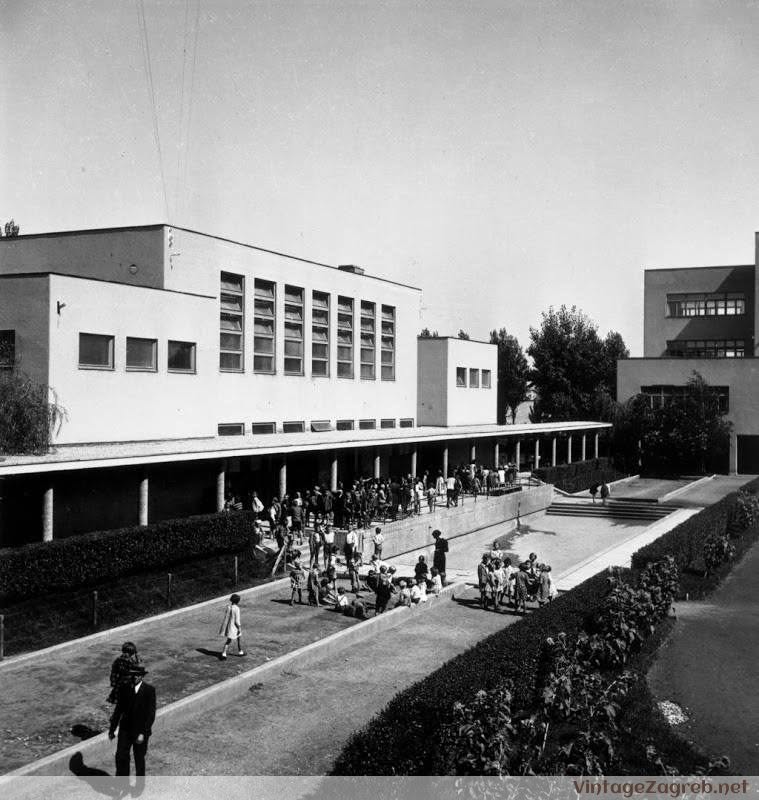 Selska cesta 1933. godine. Osnovna škola August Šenoa